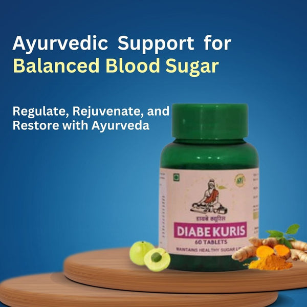 Diabekuris Ayurvedic Diabetes Tablets - 60 Tablets (1g Each) for Blood Sugar Control