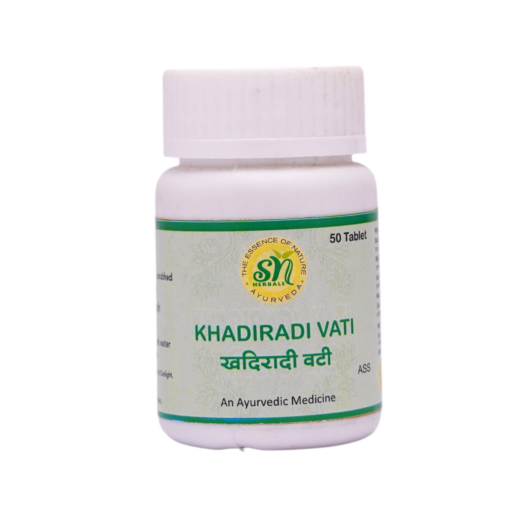 SN HERBALS  KHADIRADI VATI Bottle of 50 Tablet